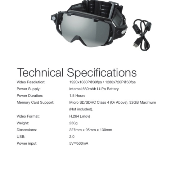 Cocoon Built in HD Camera in Double glazed Ski/snowboard Goggles - Picture 7 of 7